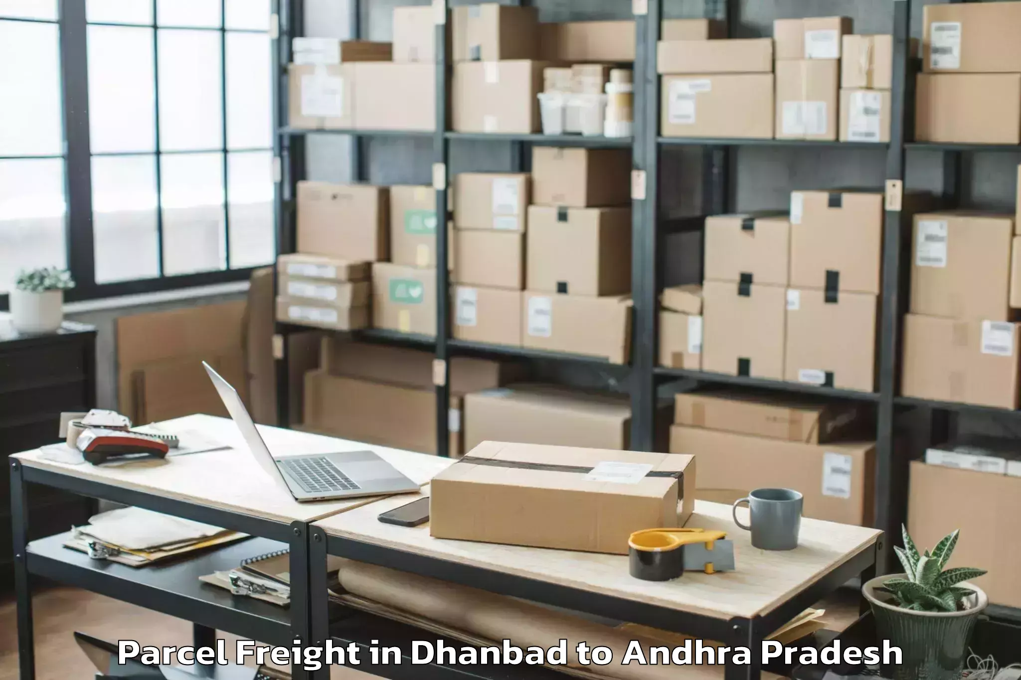 Easy Dhanbad to Duvvur Parcel Freight Booking